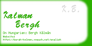 kalman bergh business card