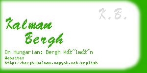 kalman bergh business card